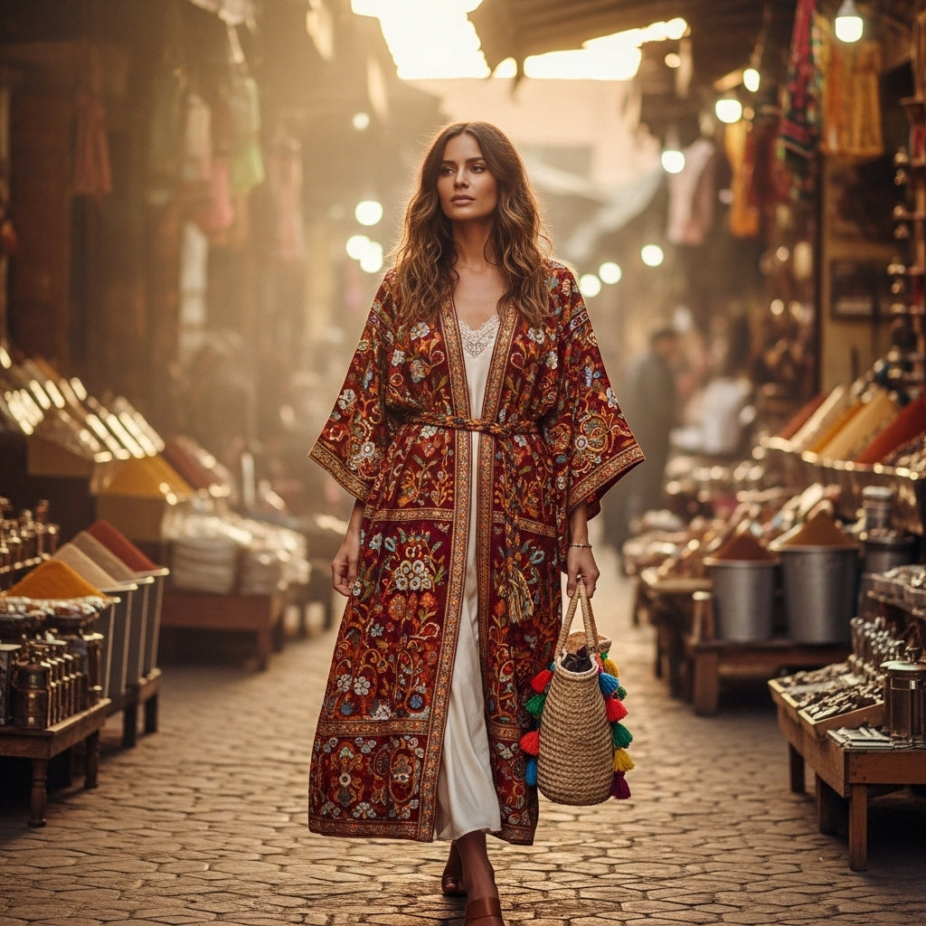 Bohemian Rhapsody Embroidered Kimono